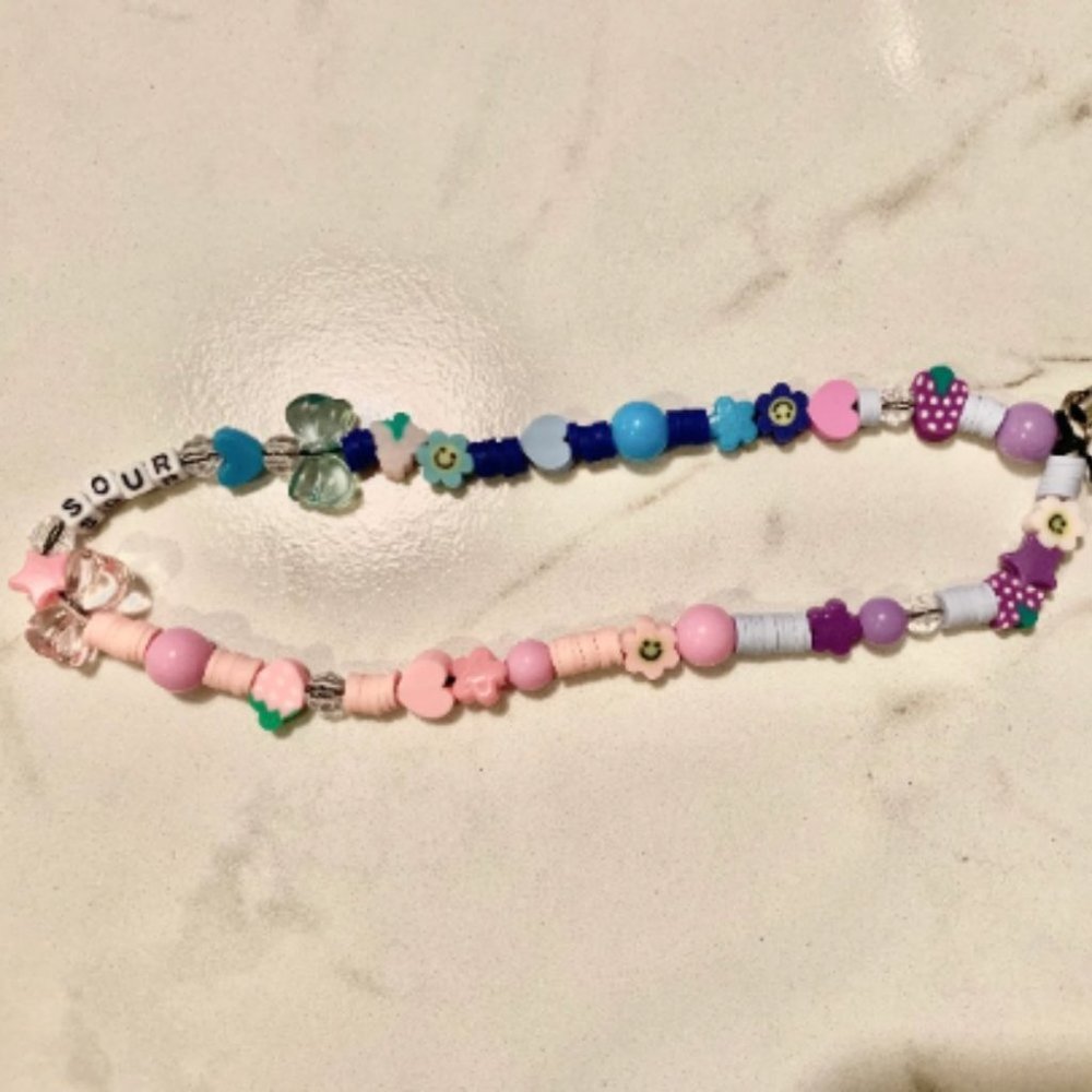 Cell Phone Charm Oliva Rodrigo Sour Themed Phone Lanyard 90s Y2K Beaded